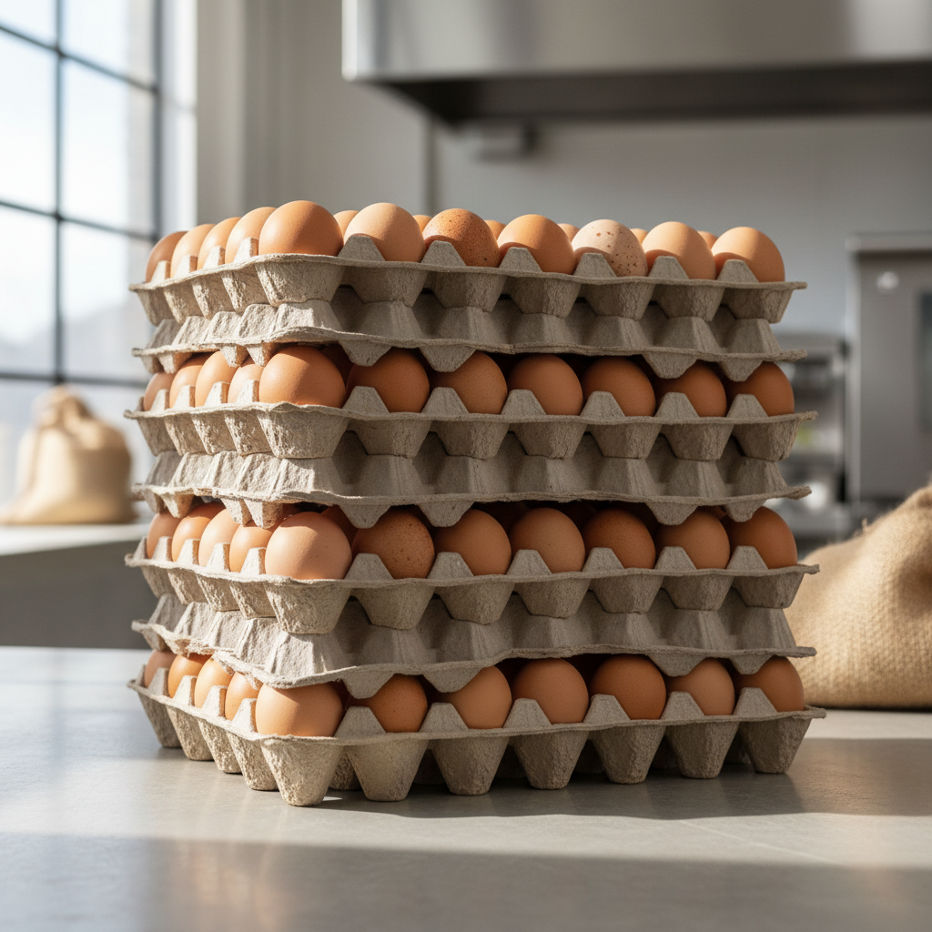 Bandejas de huevos marrones - realista